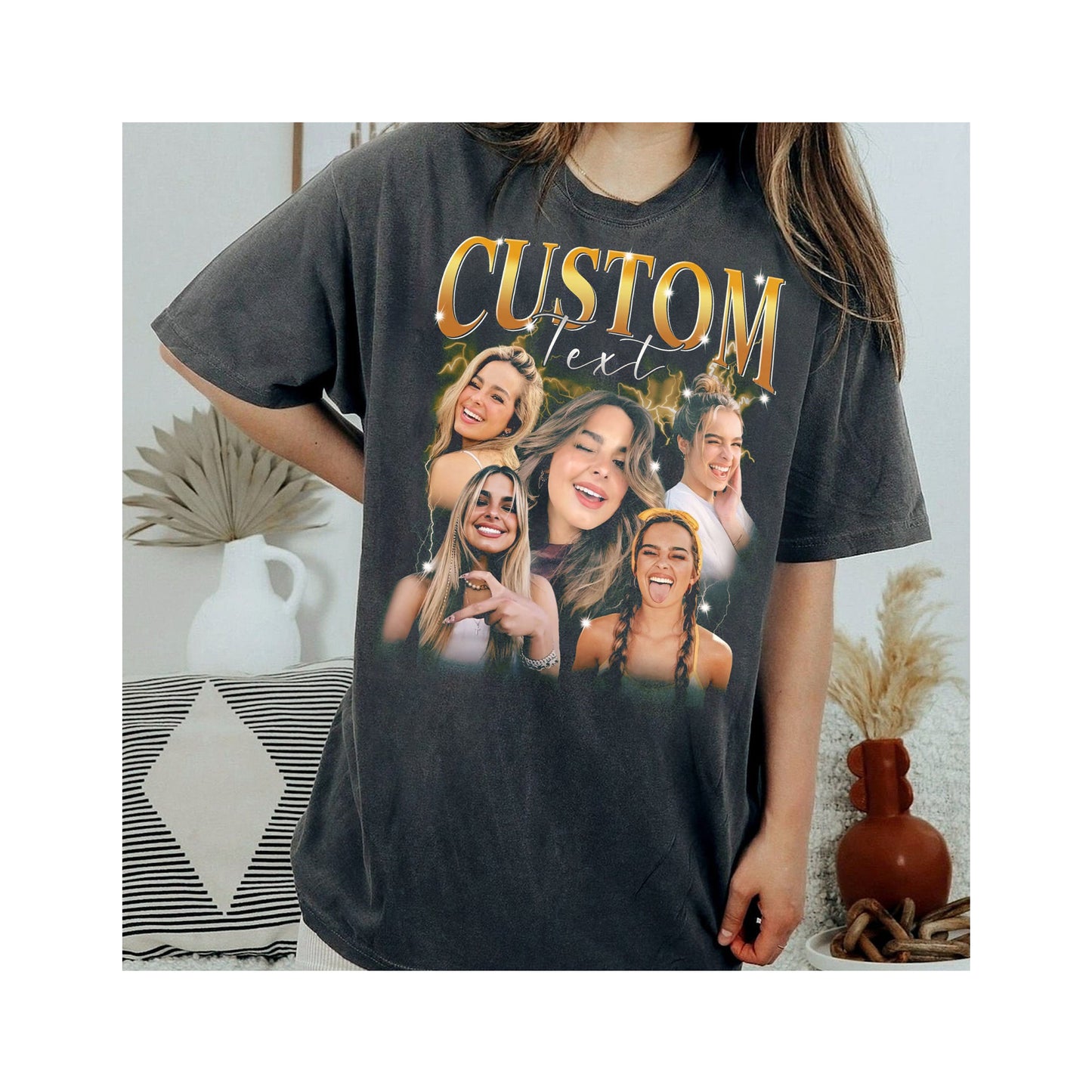 Custom Graphic Photo Vintage Washed Shirt