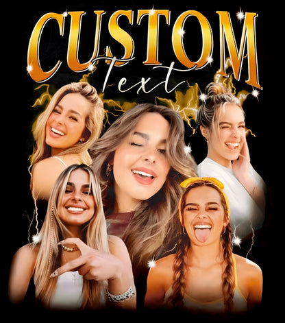 Custom Graphic Photo Vintage Washed Shirt